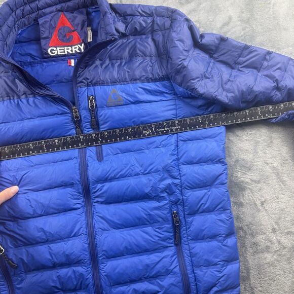 Gerry Puffer Jacket Mens Large Blue Goose Down Fillpower L Full Zip Outdoor - Picture 4 of 6